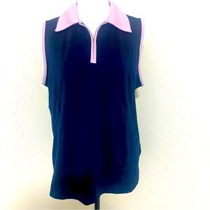 Allyson Whitmore Golf Polo Women's Navy Blue Polyester Sleeveless PXL